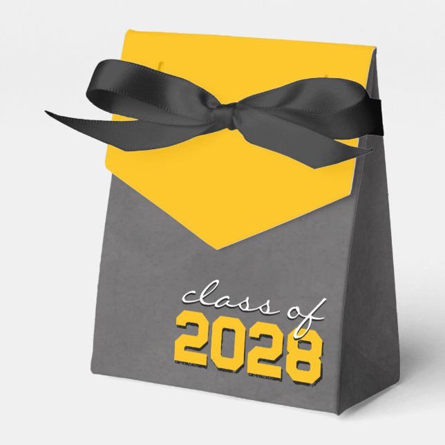 Gold & Black Chalkboard Graduation Gift Boxes (Front Side)