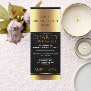 Gold Black Charity Fundraiser Admission Ticket