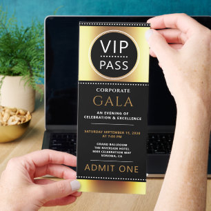 Gold Black Charity Fundraiser Gala Ticket