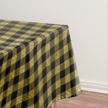Gold Black Checkerboard Buffalo Plaid Tablecloth by decor_de_vous at Zazzle