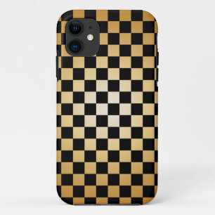 Gold & Black Checkered Grid iPhone 5 Case