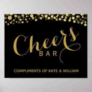 Cheer Bar Wedding Signs Zazzle