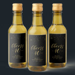Gold & Black Cheers 40 years, 40th Birthday Party Wine Label<br><div class="desc">These miniature liquor bottle labels are perfect for a modern chic black & gold 40th birthday party. The design features golden typography " Cheers to 40 years " and sparkle graphics. You can personalize the text and background color. Matching invitations and party supplies are available at my shop BaraBomDesign. Thank...</div>