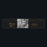 Gold & Black Cheers 60 years, 60th Birthday Party Water Bottle Label<br><div class="desc">These water bottle labels are perfect addition to a black & gold 60th birthday party. The design features golden typography " Cheers to 60 years " and with photo template. You can personalize the text and background color. Matching invitations and party supplies are available at my shop BaraBomDesign.</div>