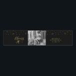 Gold & Black Cheers 70 years, 70th Birthday Party Water Bottle Label<br><div class="desc">These water bottle labels are perfect addition to a black & gold 70th birthday party. The design features golden typography " Cheers to 70 years " and with photo template. You can personalize the text and background color. Matching invitations and party supplies are available at my shop BaraBomDesign.</div>