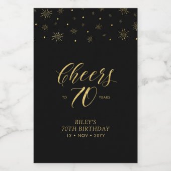 40 Stück 70. Geburtstag Becher – Gold & Schwarz, 8oz (227 Ml) Für Partys & Feiern