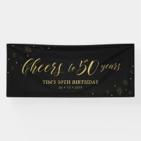 Gold & Black | Cheers to 50 Years 50th Birthday