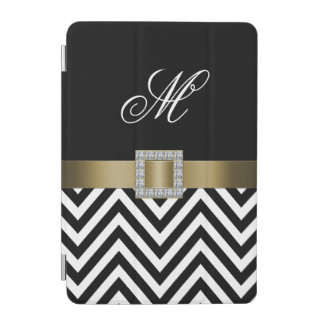 GOLD BLACK CHEVRON YOUR MONOGRAM iPad MINI COVER