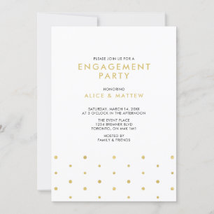 Gold & Black Chic Modern Engagement Party Invitation