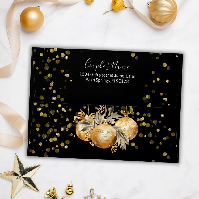 Gold Black Christmas Wedding Envelope (Creator Uploaded)
