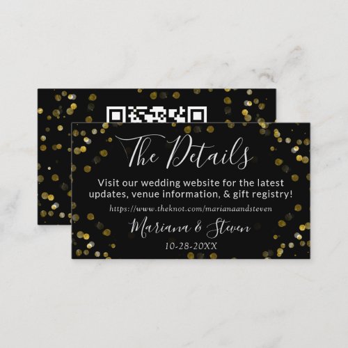 Gold Black Christmas Wedding Website Enclosure Card