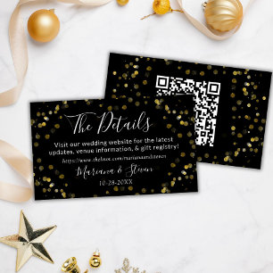 Gold Black Christmas Wedding Website Enclosure Card
