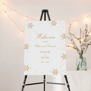 Gold & Black Christmas Winter Rehearsal Dinner Foam Board