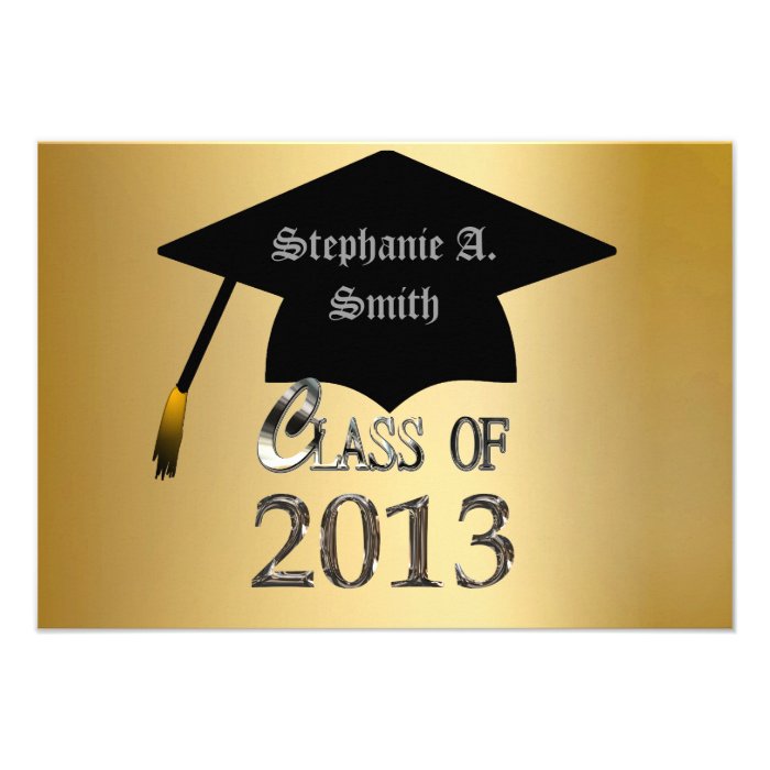 Gold & Black Class Of 2013 Graduation Invitations