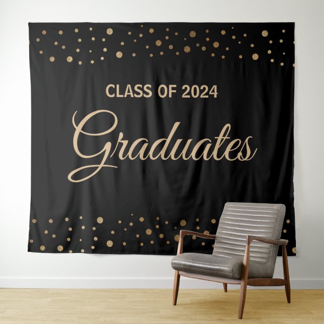 Gold Black Class of 2024 Graduates backdrop (In Situ (Horizontal))