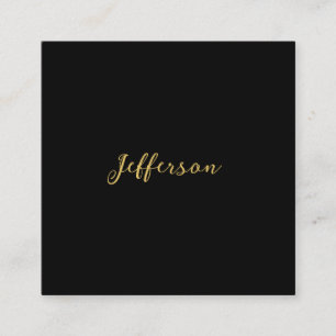 Gold black color elegant modern minimalist name enclosure card