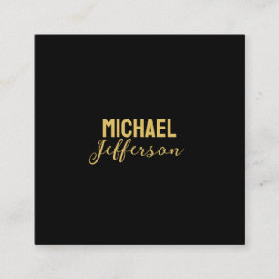 Gold black color elegant modern minimalist name enclosure card