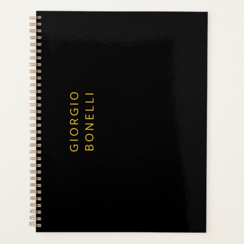 Gold & Black Color Minimalist Personal Modern Name Planner
