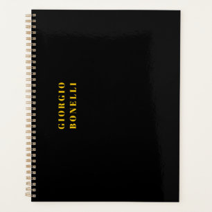 Gold & Black Color Minimalist Personal Modern Name Planner