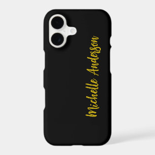 Gold & Black Color Modern Minimalist Name iPhone 17 Case