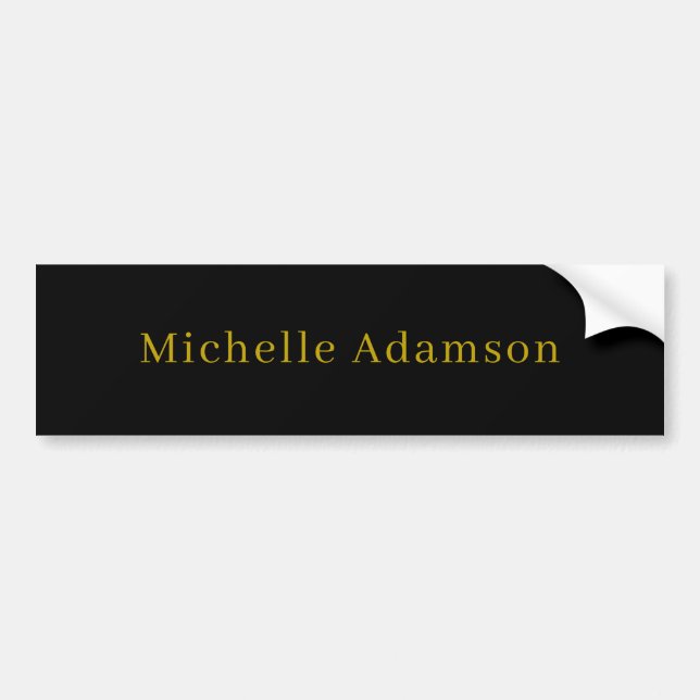 Gold & Black Color Professional Plain Modern Bumper Sticker (Front)