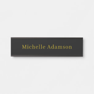 Gold & Black Color Professional Plain Modern Door Sign