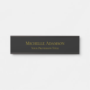 Gold & Black Color Professional Plain Modern Door Sign