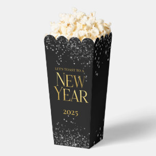 Gold Black Confetti New Year's Eve Party Favor Boxes