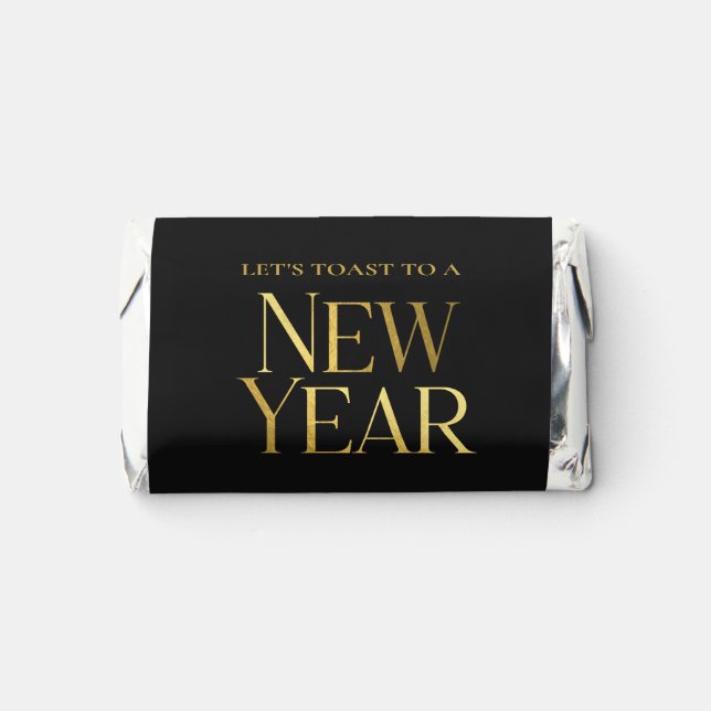Gold Black Confetti New Year's Eve Party Hershey's Miniatures (Front)