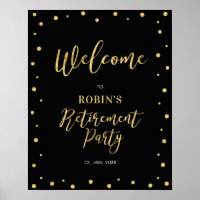 Black And Gold Retirement Party Supplies Zazzle