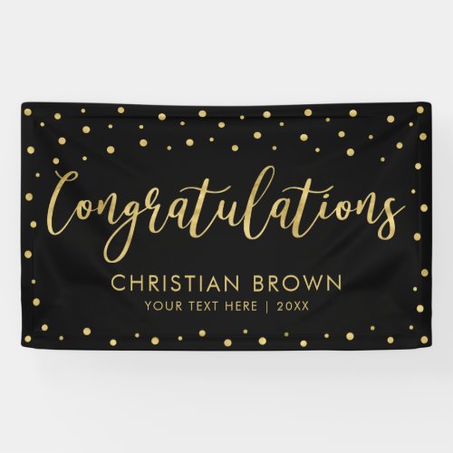 Gold  Black  Congratulations Party Event Banner
