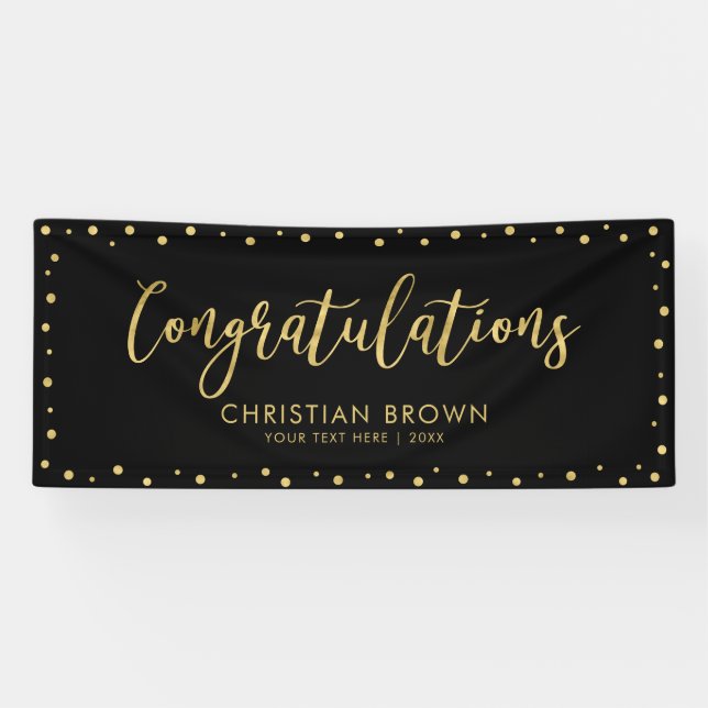 Gold & Black | Congratulations Party, Event Banner (Horizontal)