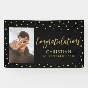 Gold & Black Congratulations Party, Event Photo Banner