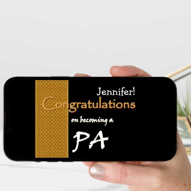 Gold Black Congratulations Physician's Assistant Card (Front Digital)
