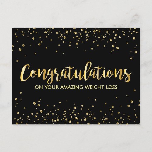 Gold Black Congratulations Weight Loss Award Postcard