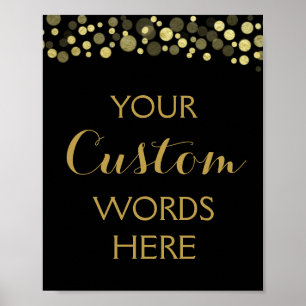 GOLD & black  create your own custom sign