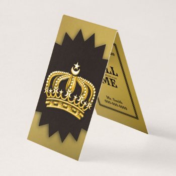 Gold & Black Crown Business Card by Allita at Zazzle