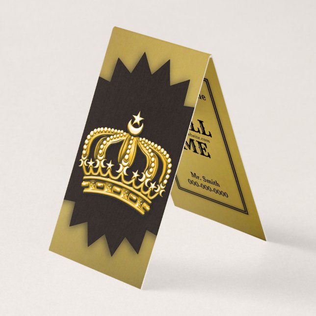 Gold & Black Crown Business Card (Front)