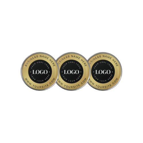 Gold  Black Custom Logo Text Business Corporate Golf Ball Marker