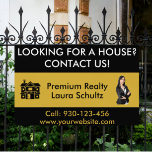 Gold Black Custom Real Estate Logo Photo Banner