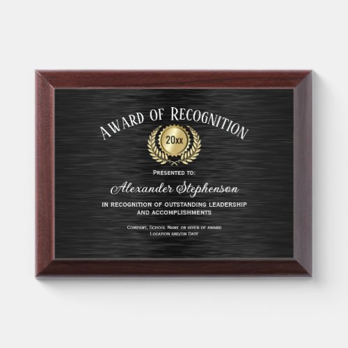 Gold Black Customizable Recognition Award