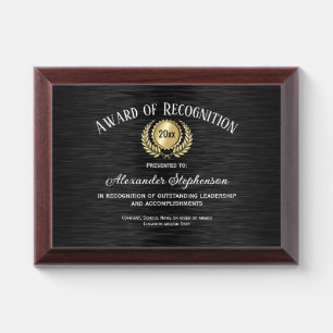 Gold Black Customizable Recognition Award Plaque