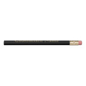 Gold Black  Customize Me Personal Name  Elegant Pencil (Rotated 90)