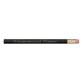 Gold Black  Customize Me Personal Name  Elegant Pencil (Front)