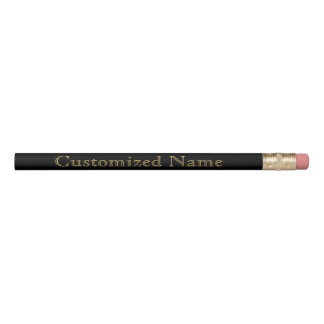 Gold Black  Customize Me Personal Name  Elegant Pencil