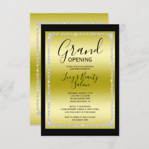 Gold & Black Diamond Framed Grand Opening Invitation