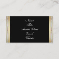 Elegant Fashion Jewellery Designer Gold Gems black Business Card