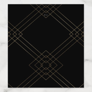Gold Black Elegance Diamond Geo Deco Wedding Envelope Liner