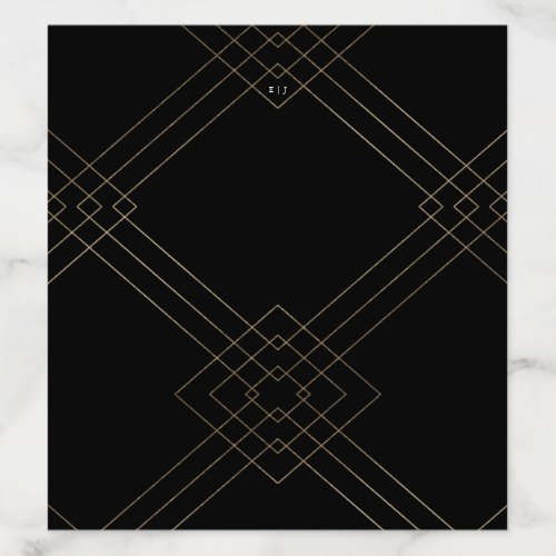 Gold Black Elegance Diamond Geo Deco Wedding Envelope Liner
