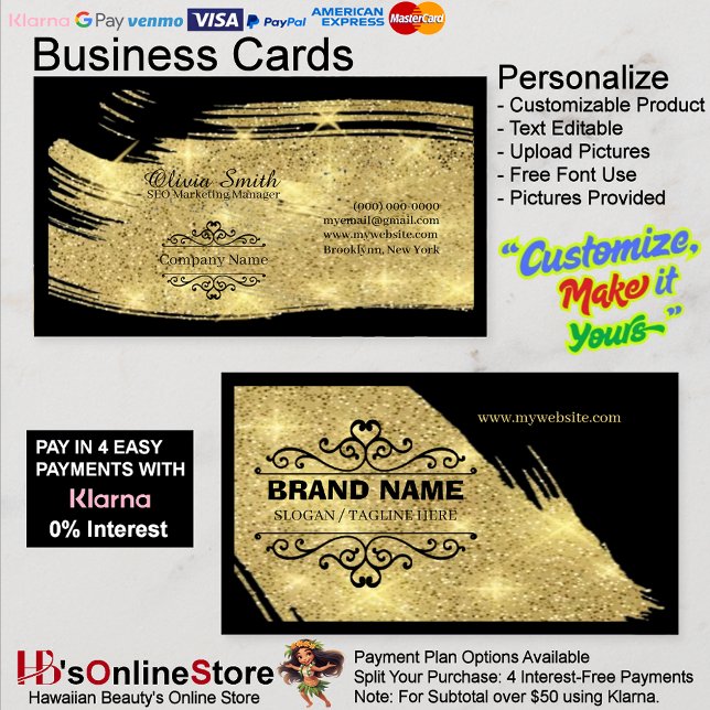 Gold & Black Elegant Business Cards with Template (Gold & Black Elegant Business Cards with Template 16.
)